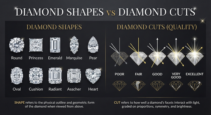 Diamond Shapes vs Diamond Cuts: The Ultimate Guide to Understanding the Difference in 2026