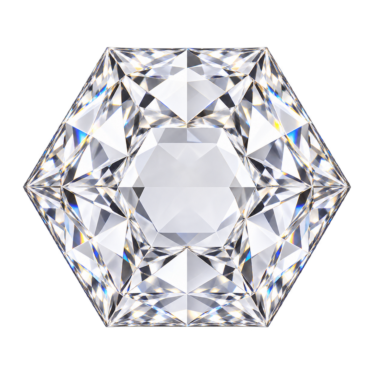 Hexagonal diamond cut