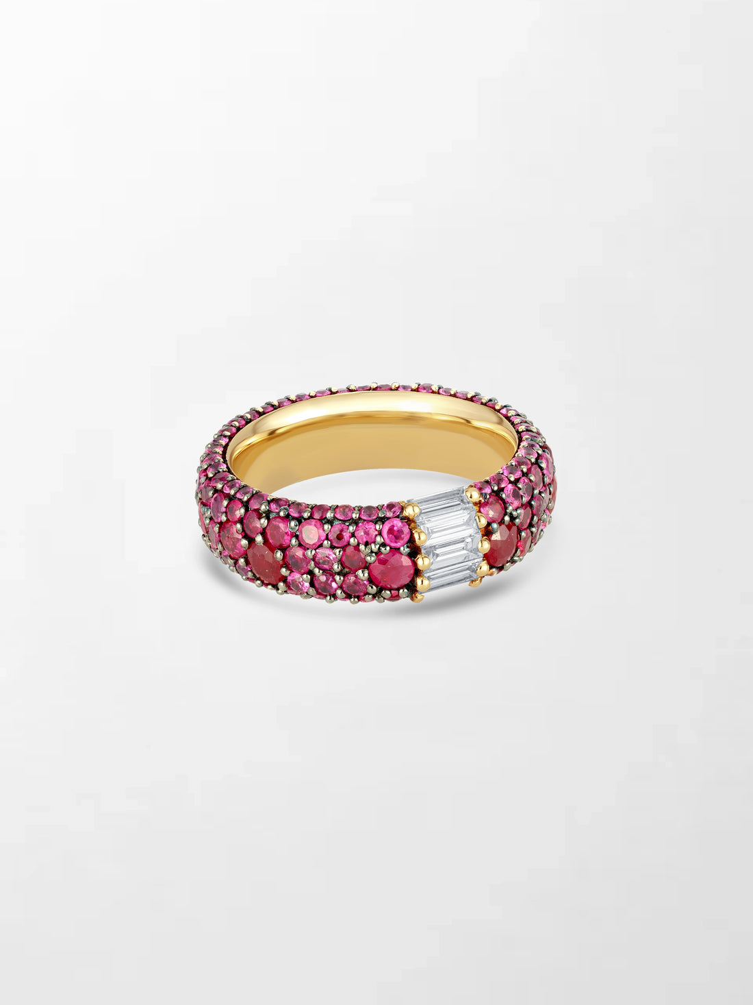 Luxury Pink Ruby & Diamond Ring in Gold – Elegant Statement Gemstone Ring
