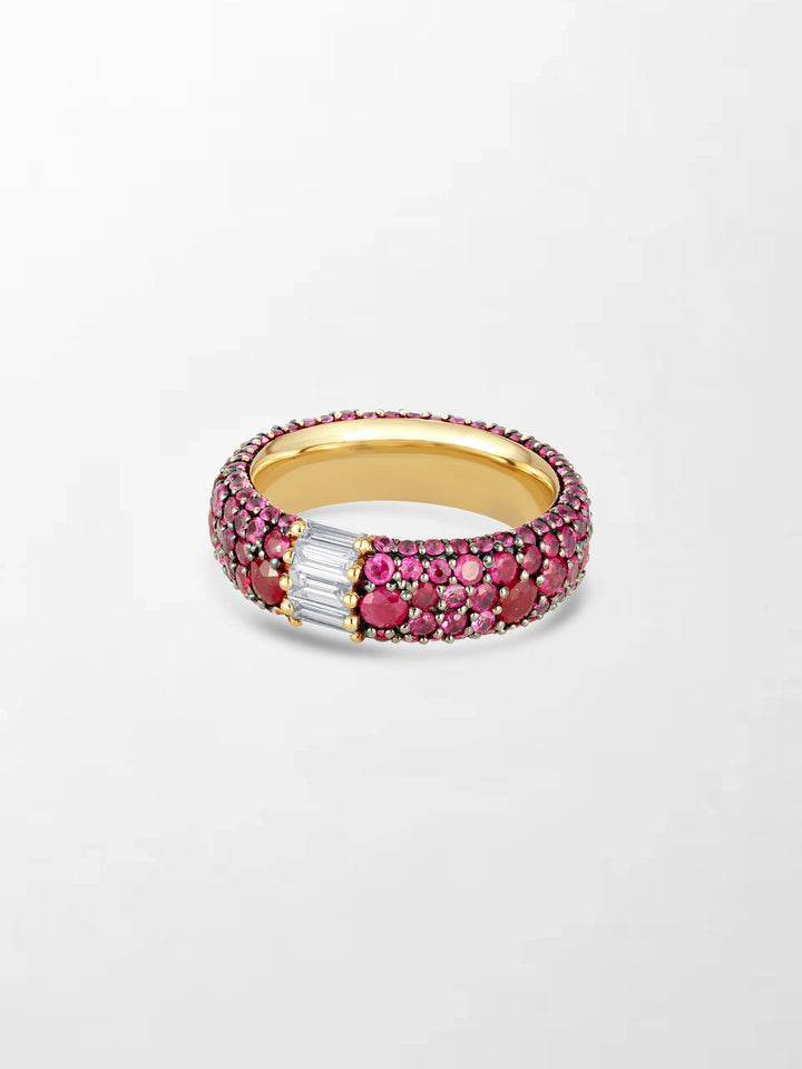 Luxury Pink Ruby & Diamond Ring in Gold – Elegant Statement Gemstone Ring