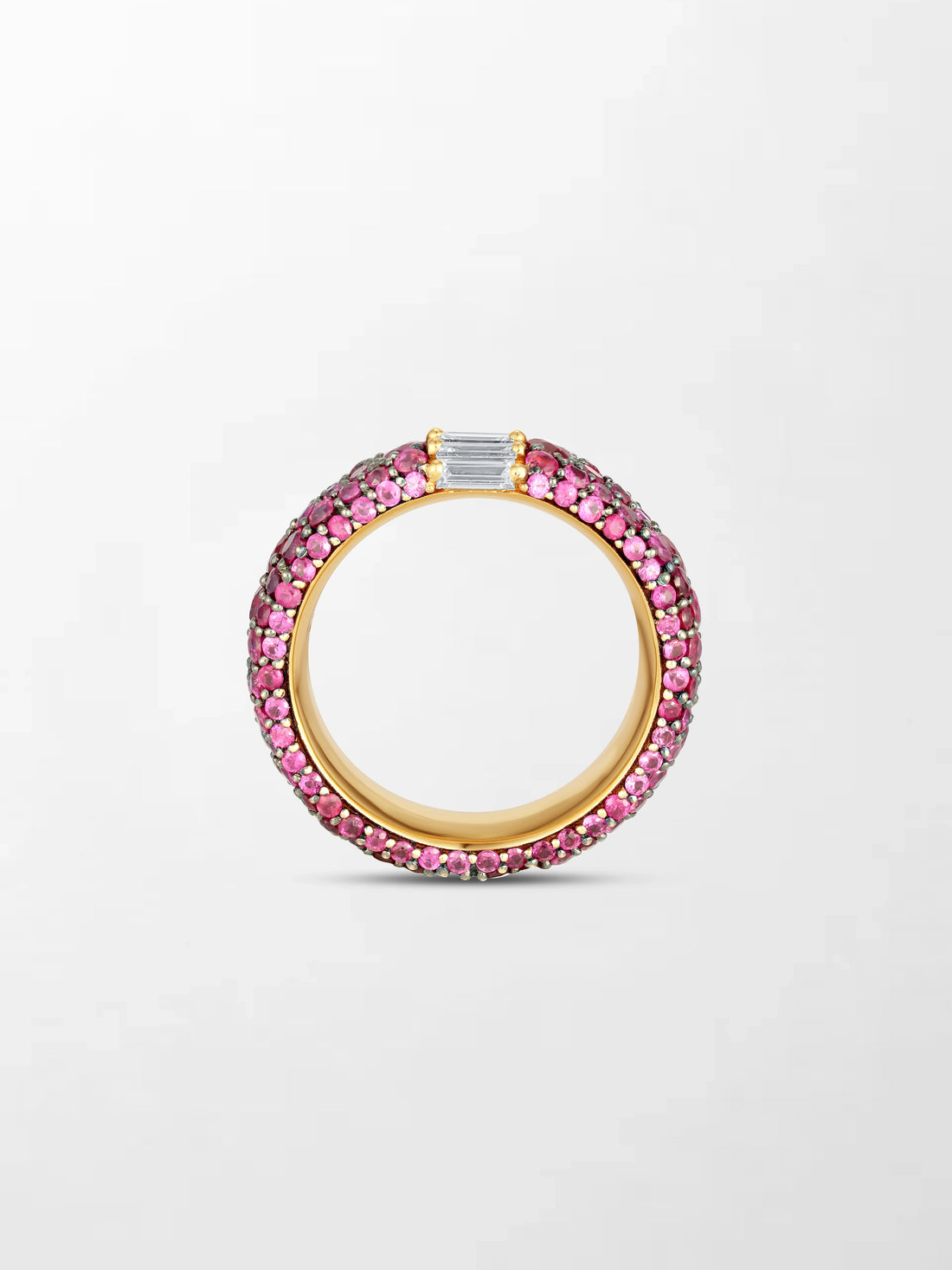 Luxury Pink Ruby & Diamond Ring in Gold – Elegant Statement Gemstone Ring
