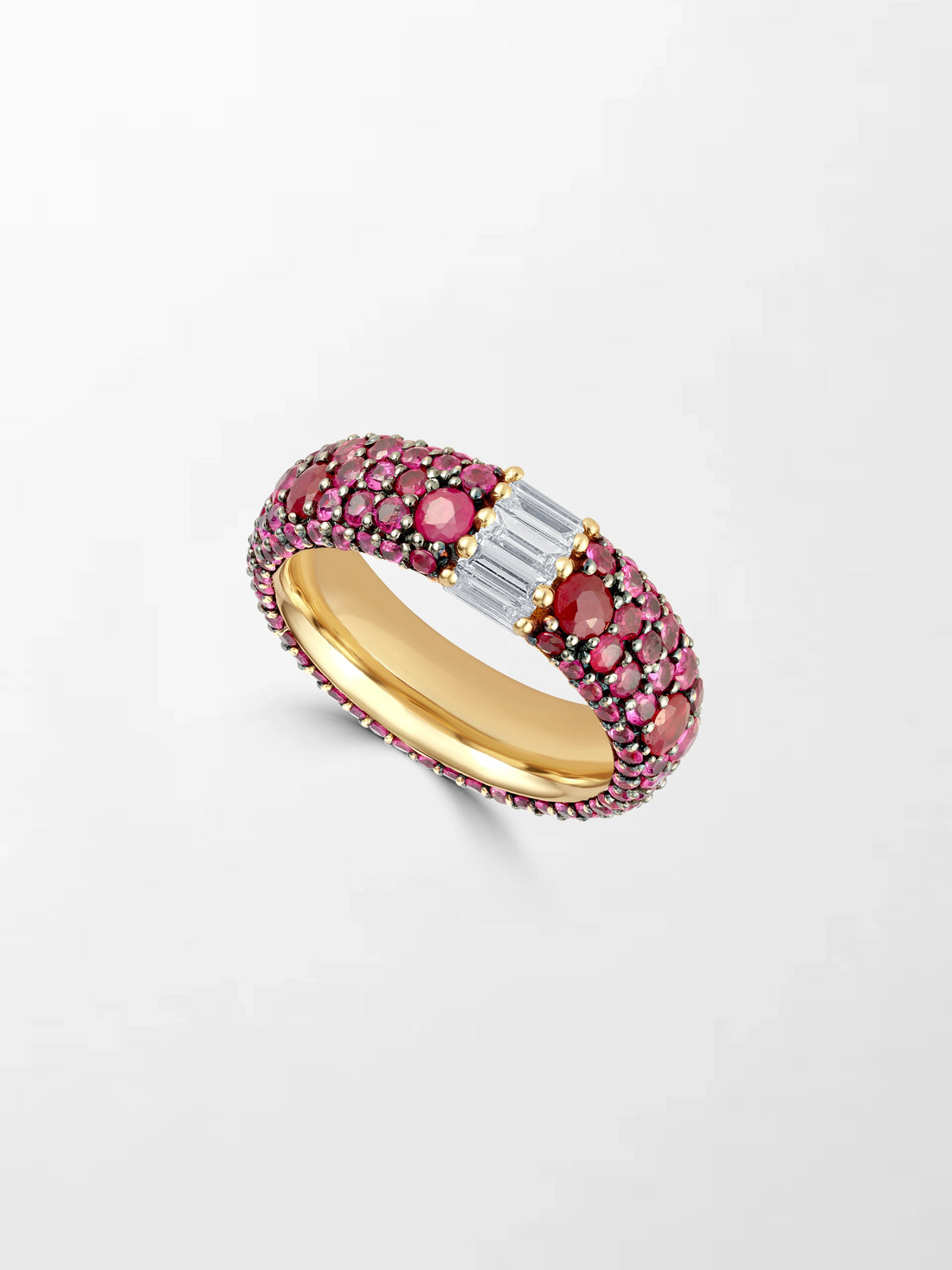 Luxury Pink Ruby & Diamond Ring in Gold – Elegant Statement Gemstone Ring