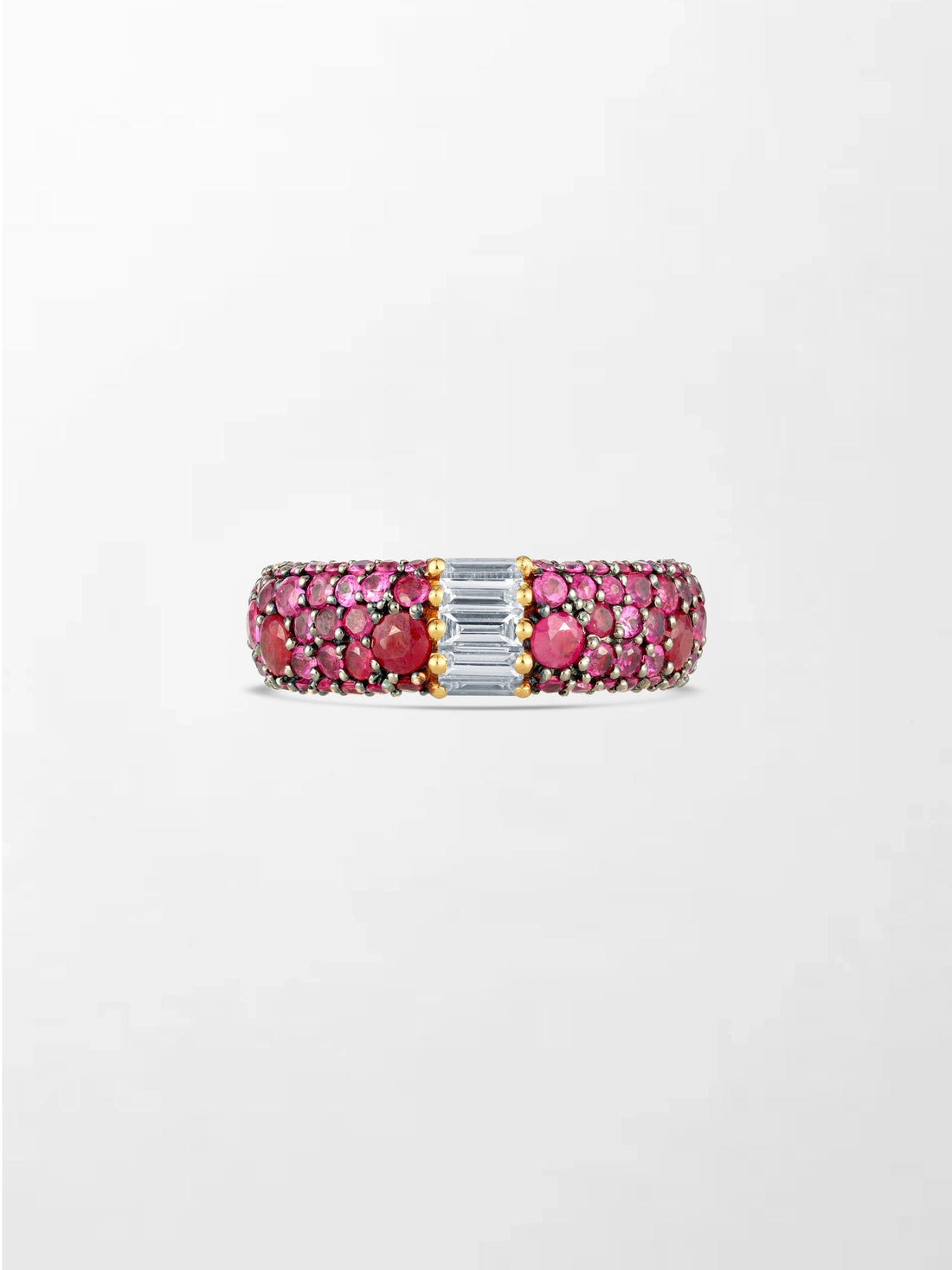 Luxury Pink Ruby & Diamond Ring in Gold – Elegant Statement Gemstone Ring