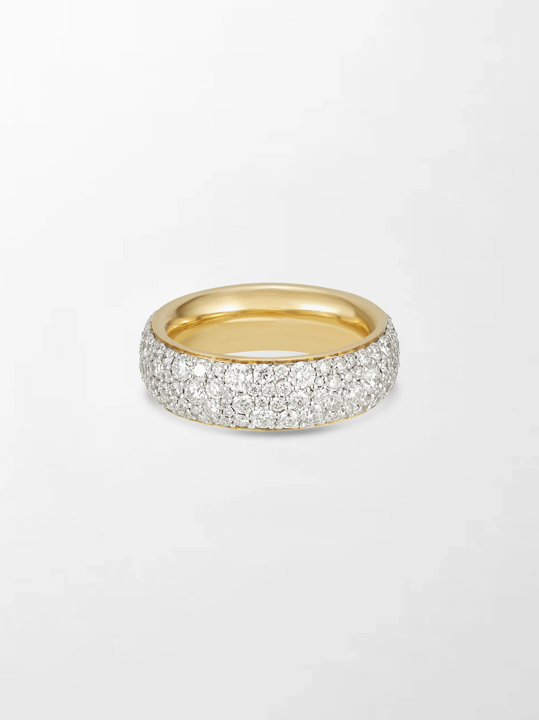 Lab Grown Diamond Pave Band Ring in 14K Yellow Gold | Brilliant Diamond Eternity Ring