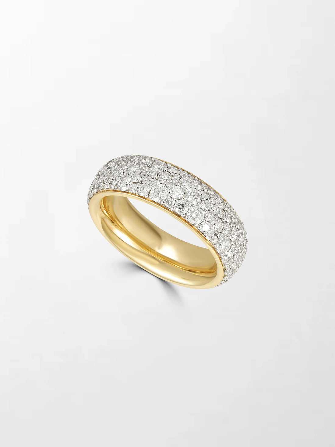Lab Grown Diamond Pave Band Ring in 14K Yellow Gold | Brilliant Diamond Eternity Ring