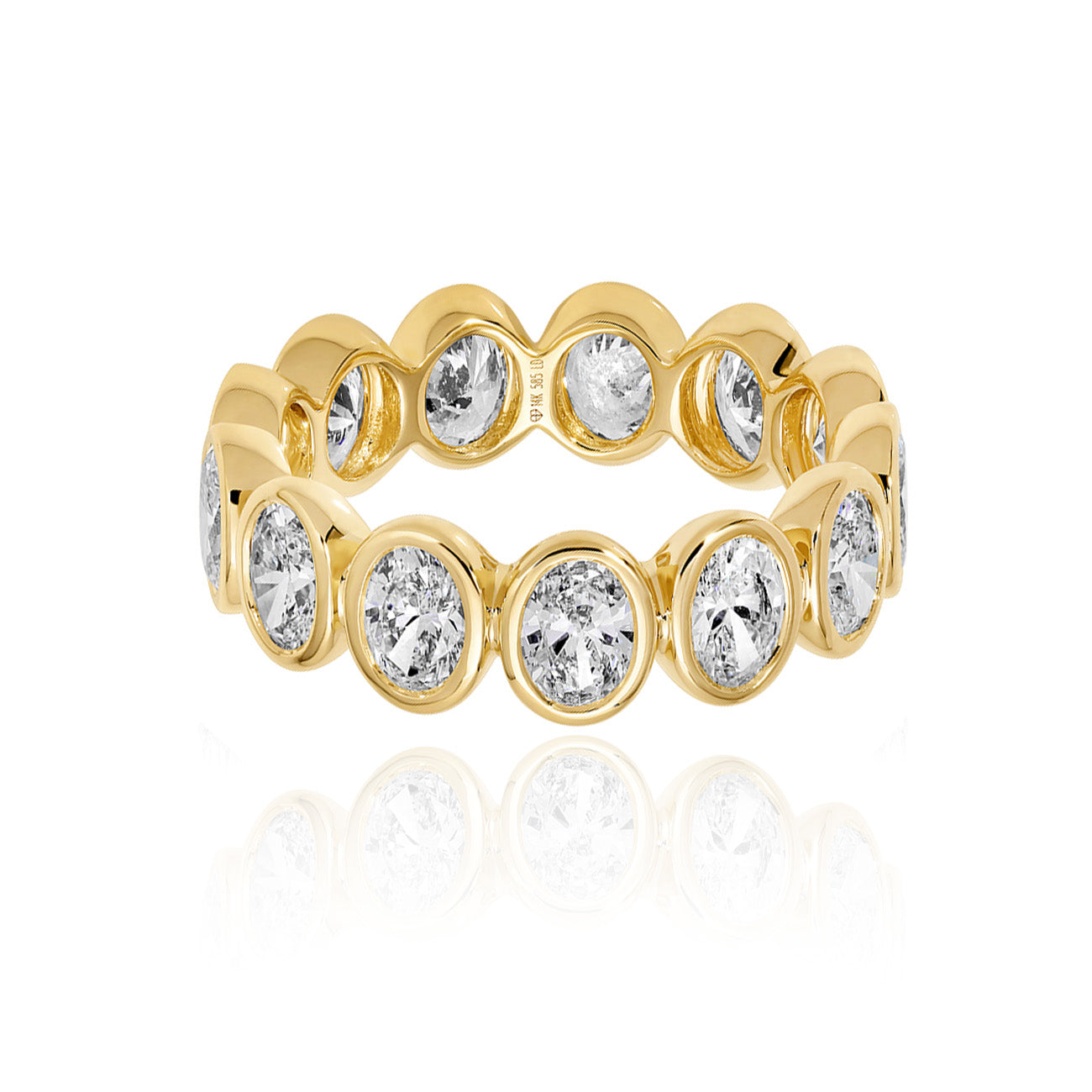 Lab Grown Diamond Eternity Band Ring – Oval Cut Diamonds in Gold or White Gold