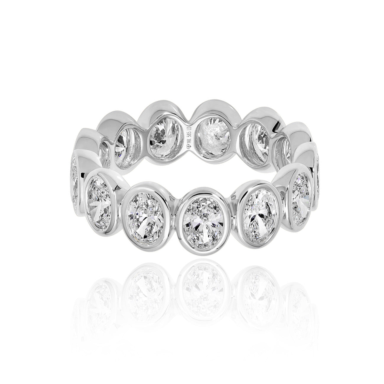Lab Grown Diamond Eternity Band Ring – Oval Cut Diamonds in Gold or White Gold