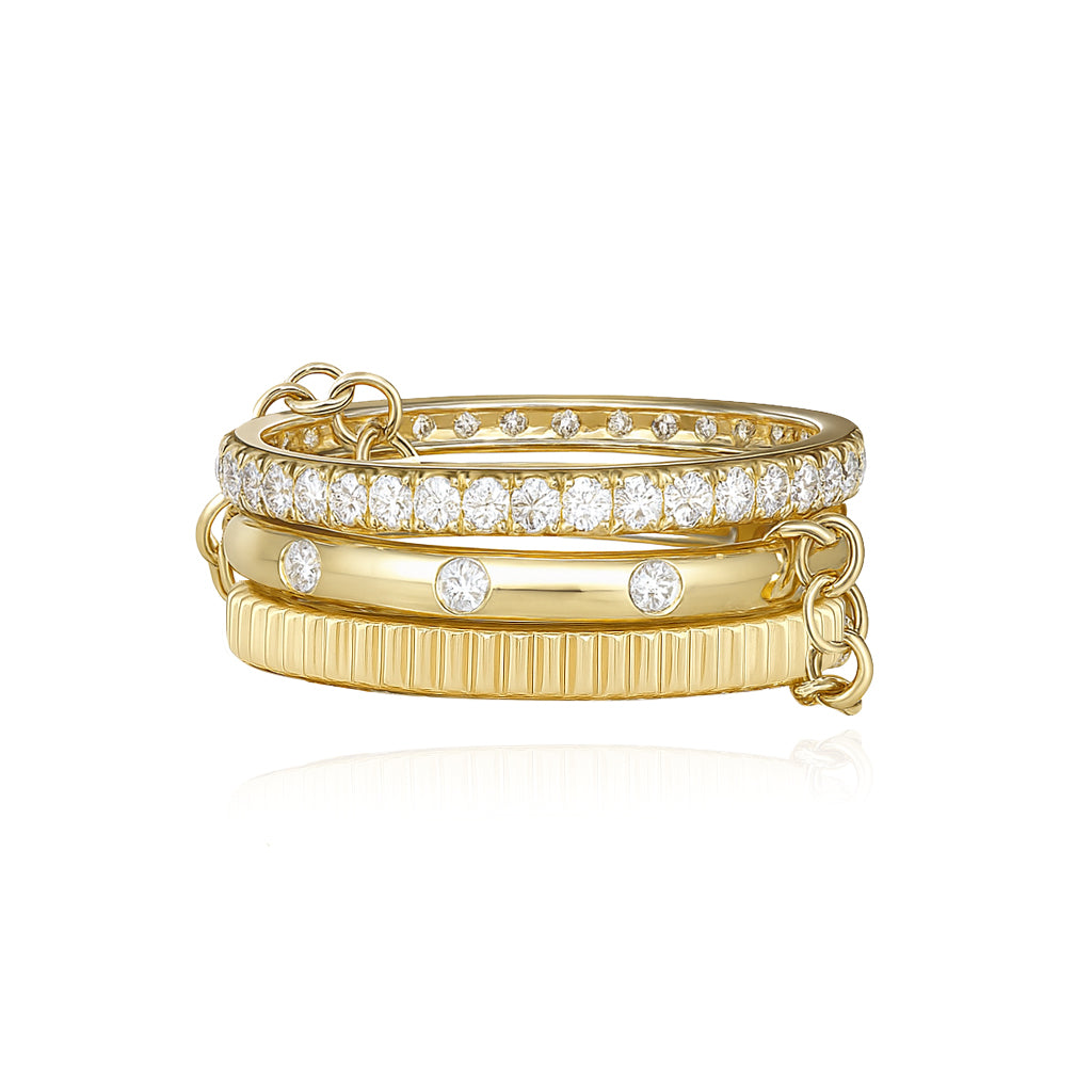 Lab Grown Diamond Stackable Ring Set – 14K Gold Diamond Band Ring