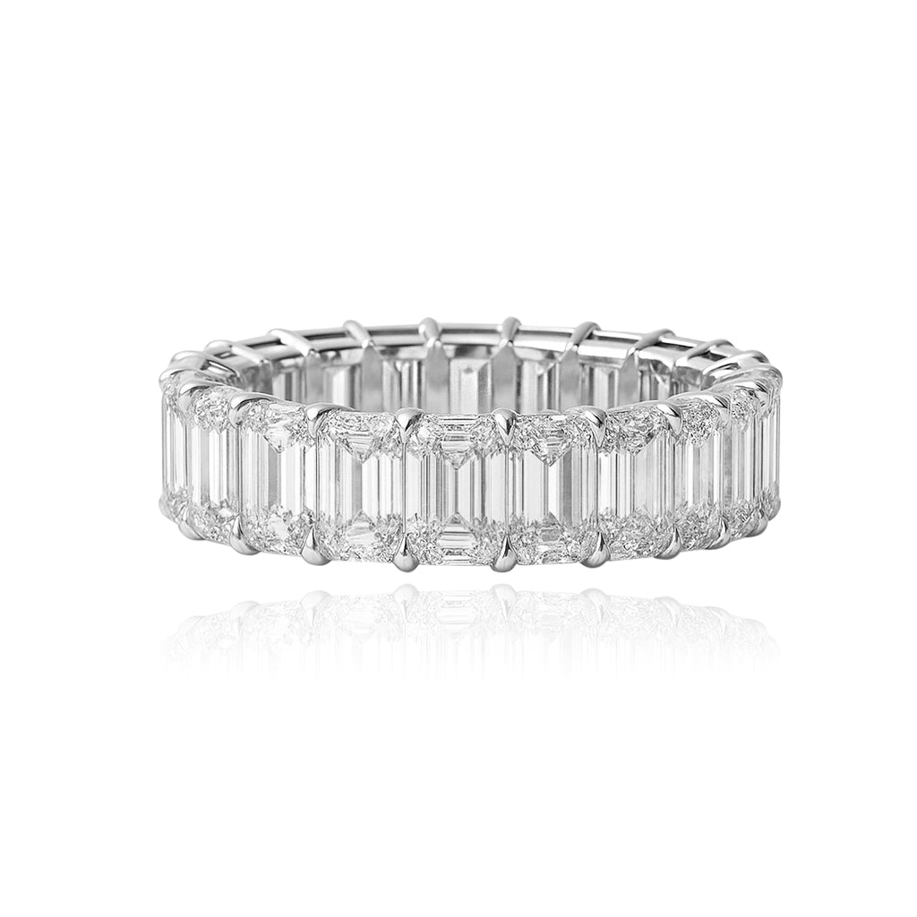 Lab Grown Diamond Emerald Cut Eternity Band Ring – 14K Gold & Platinum Styles