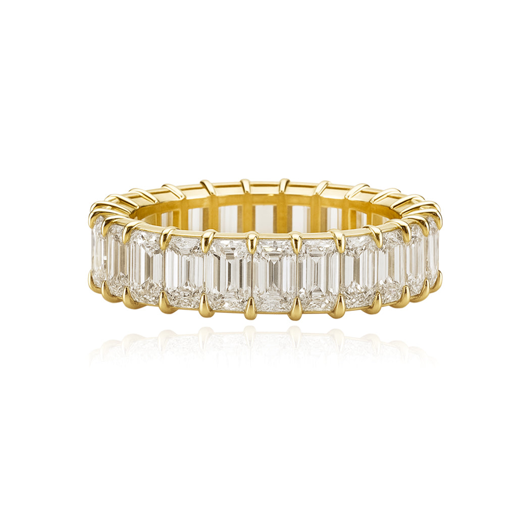 Lab Grown Diamond Emerald Cut Eternity Band Ring – 14K Gold & Platinum Styles