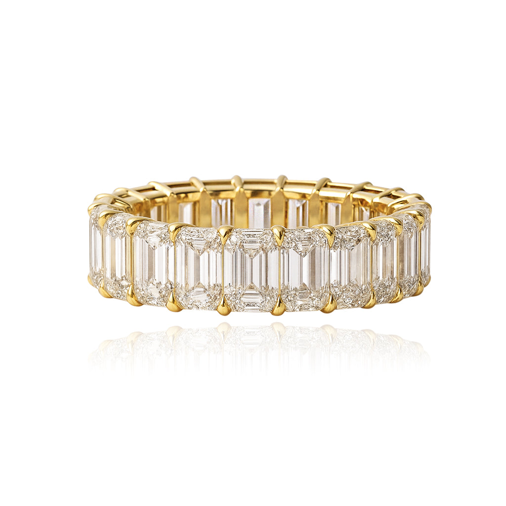 Lab Grown Diamond Emerald Cut Eternity Band Ring – 14K Gold & Platinum Styles