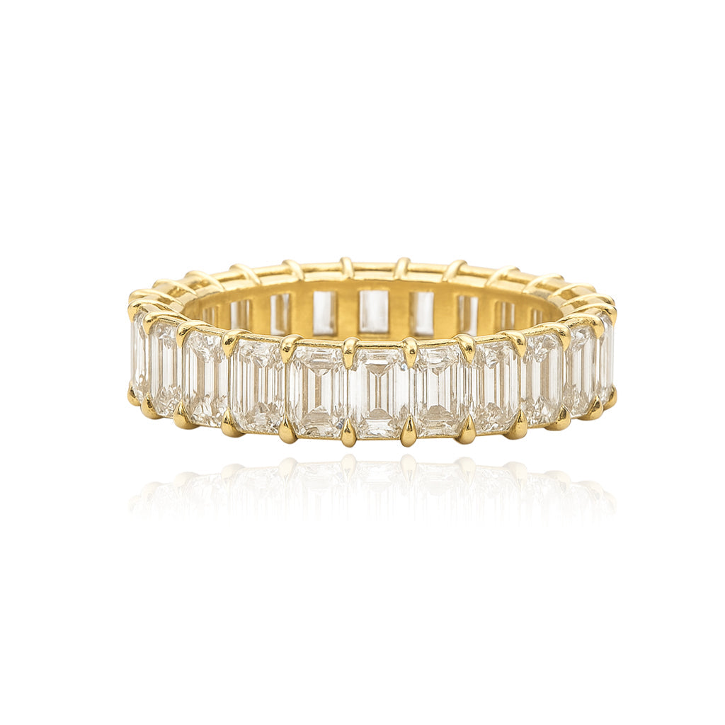 Lab Grown Diamond Emerald Cut Eternity Band Ring – 14K Gold & Platinum Styles