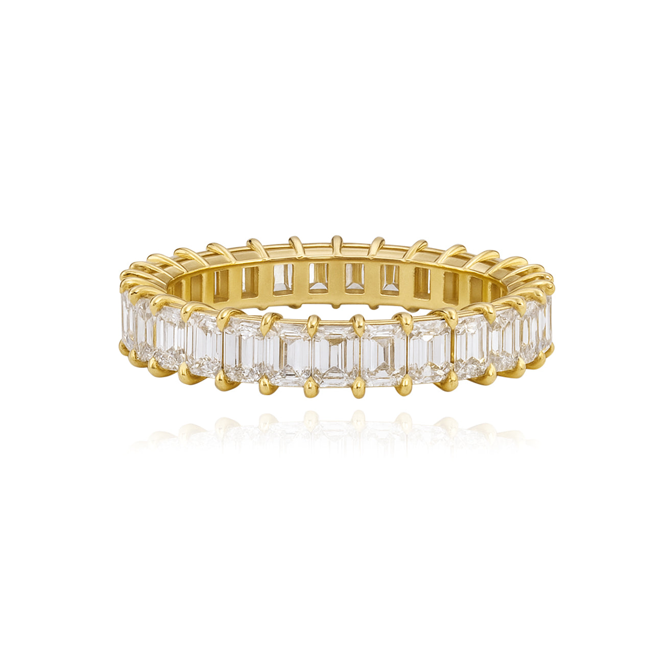 Lab Grown Diamond Emerald Cut Eternity Band Ring – 14K Gold & Platinum Styles