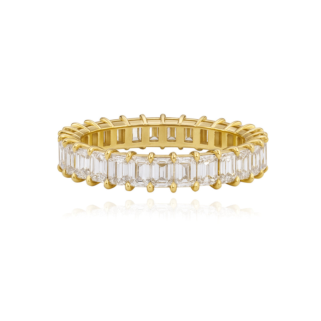 Lab Grown Diamond Emerald Cut Eternity Band Ring – 14K Gold & Platinum Styles