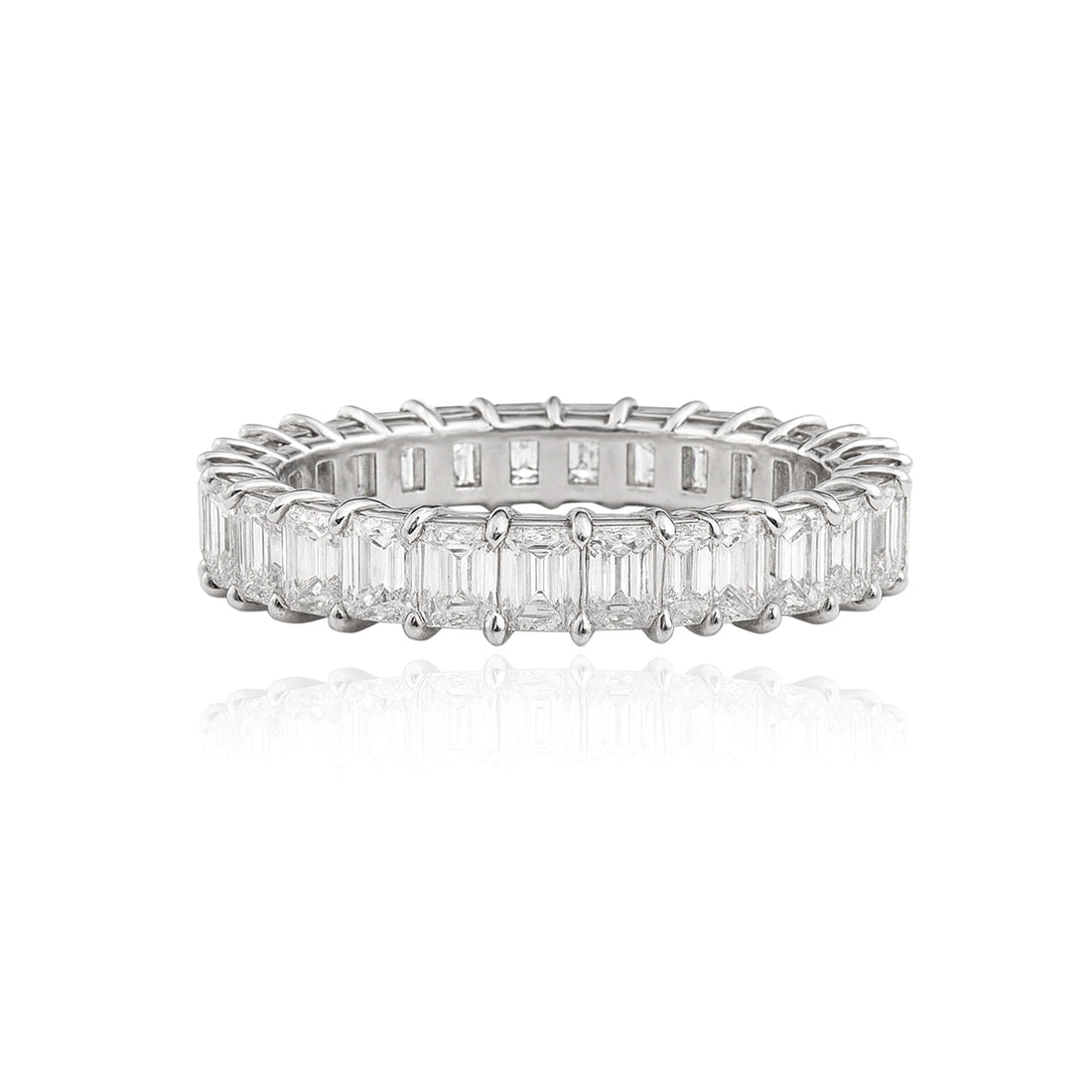Lab Grown Diamond Emerald Cut Eternity Band Ring – 14K Gold & Platinum Styles