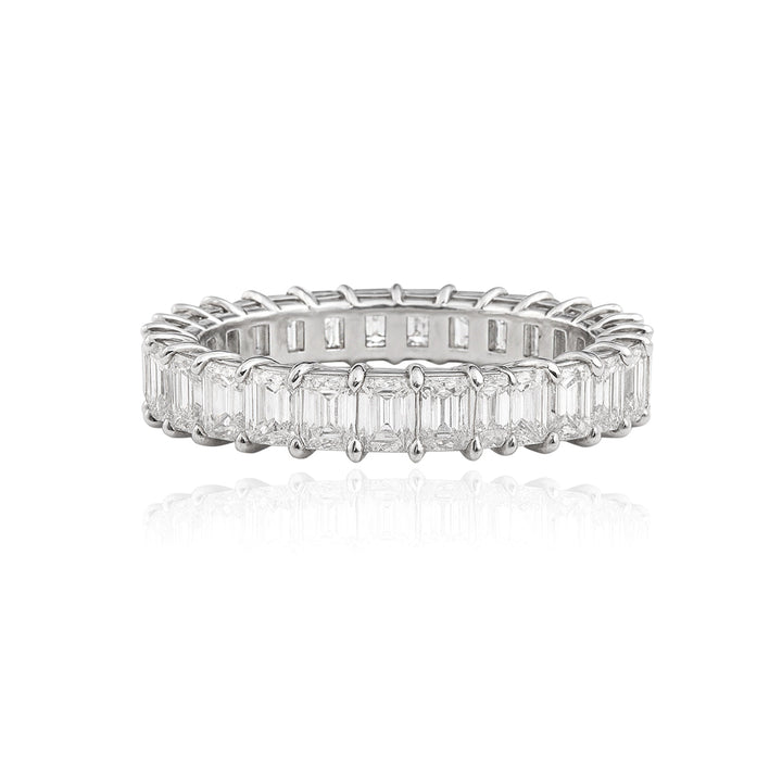 Lab Grown Diamond Emerald Cut Eternity Band Ring – 14K Gold & Platinum Styles
