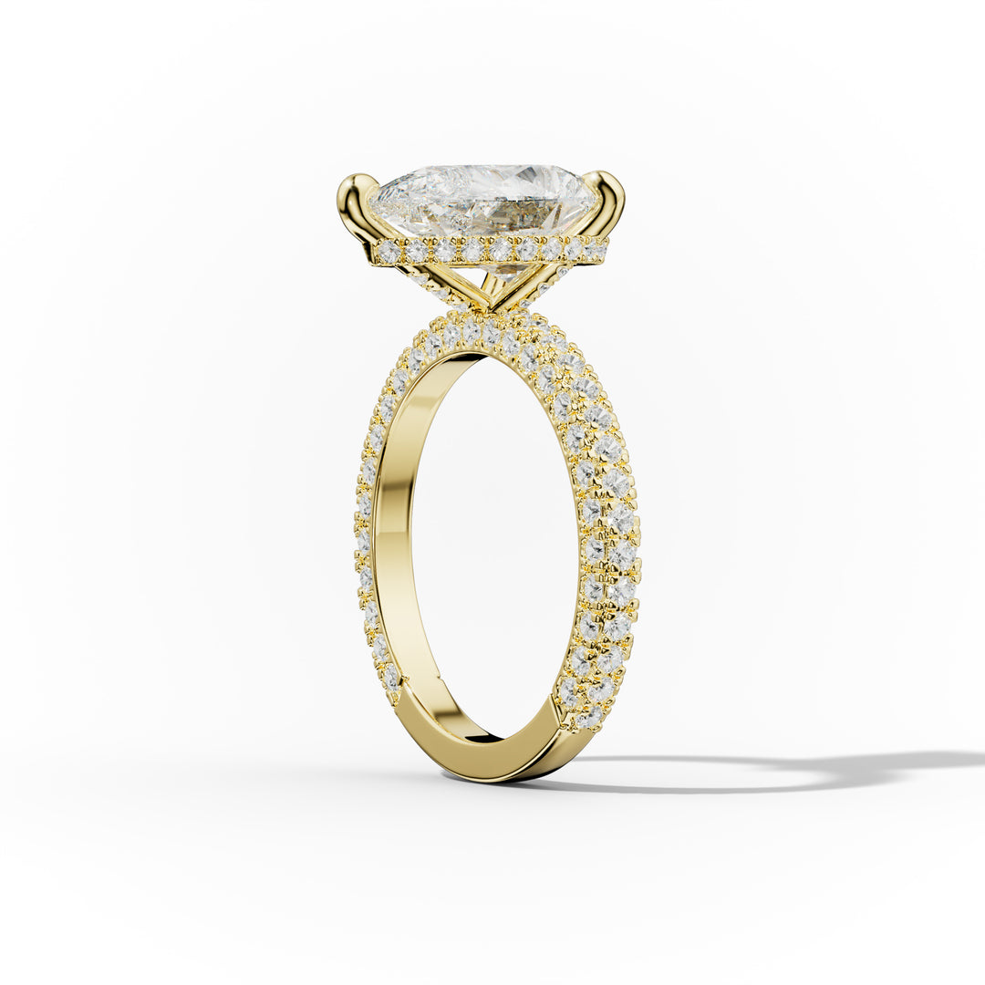 Elegant Lab-Grown Diamond Engagement Ring – Oval Cut Halo Ring