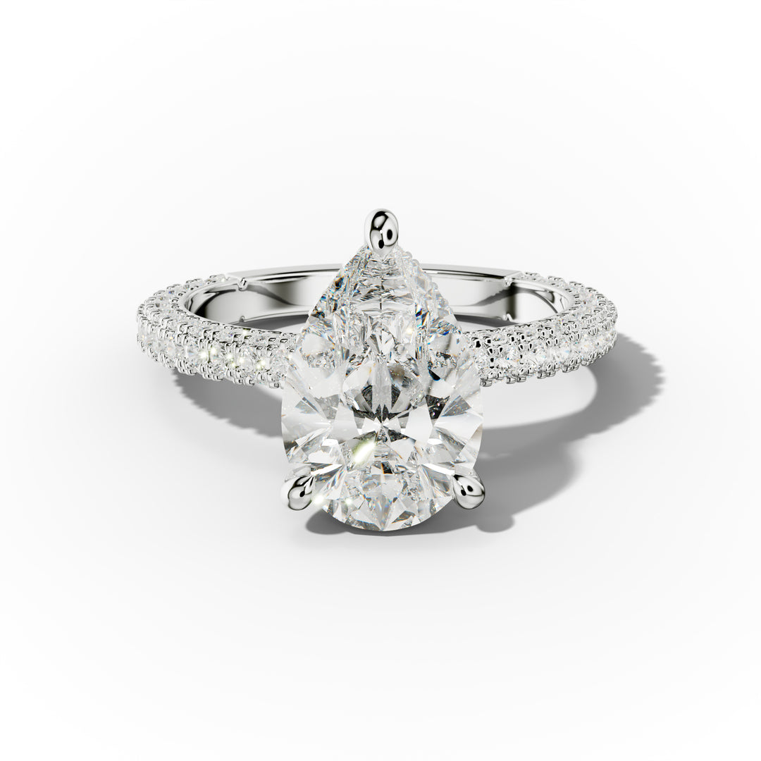 Elegant Lab-Grown Diamond Engagement Ring – Oval Cut Halo Ring
