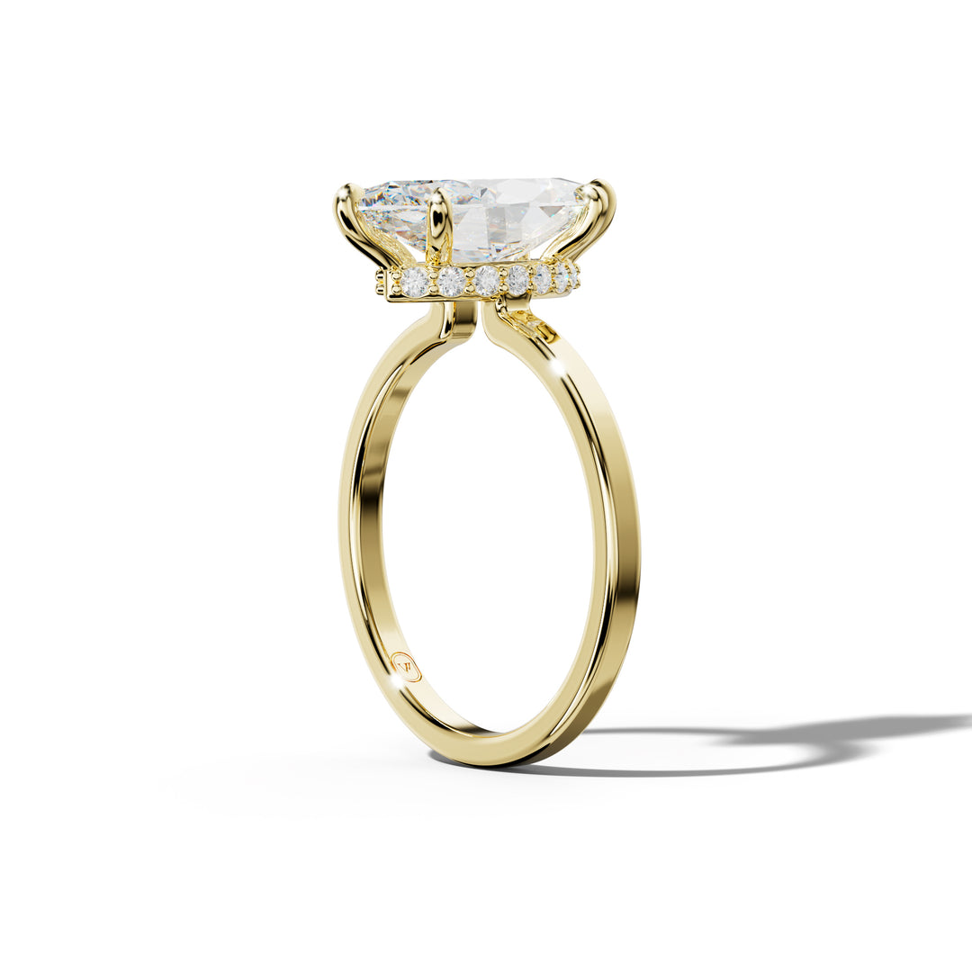 Marquise Cut Diamond Engagement Ring – Elegant Solitaire Ring in White & Yellow Gold