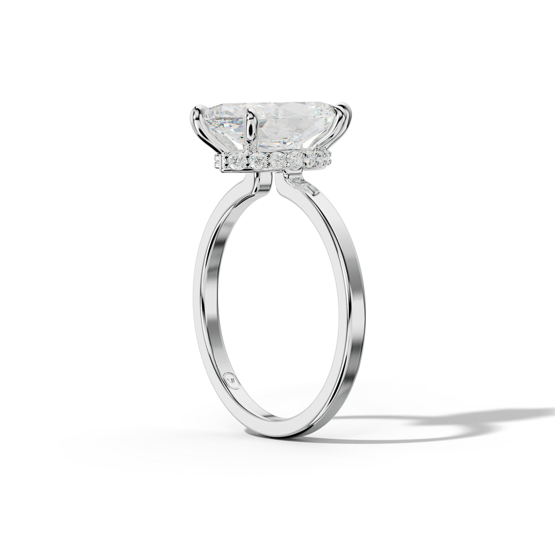Marquise Cut Diamond Engagement Ring – Elegant Solitaire Ring in White & Yellow Gold