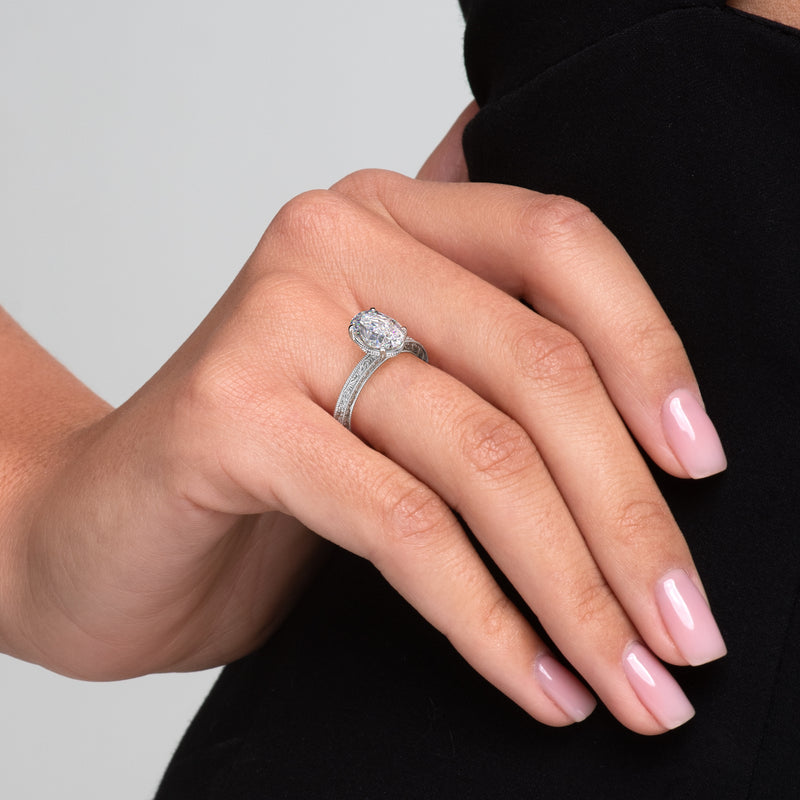 Oval Cut Diamond Engagement Ring – Elegant Vintage Inspired Diamond Ring