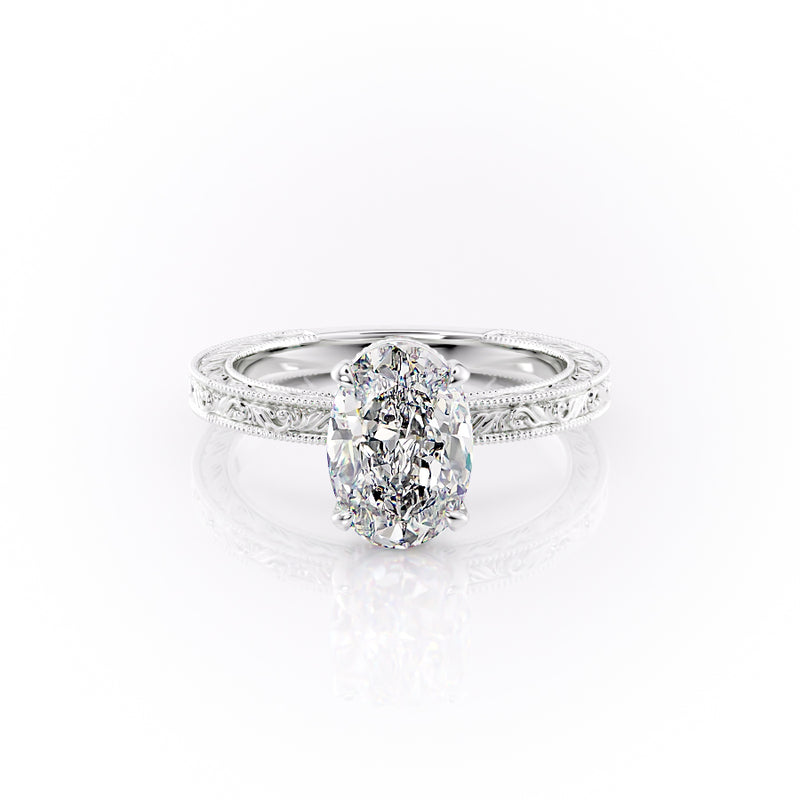 Oval Cut Diamond Engagement Ring – Elegant Vintage Inspired Diamond Ring