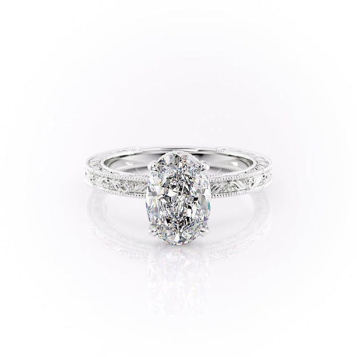 Oval Cut Diamond Engagement Ring – Elegant Vintage Inspired Diamond Ring