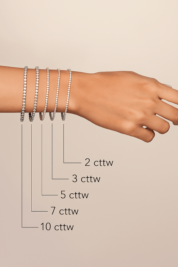 18K Gold Plated Tennis Bracelet with Round Stones – Elegant Sparkling Link Bracelet for Women