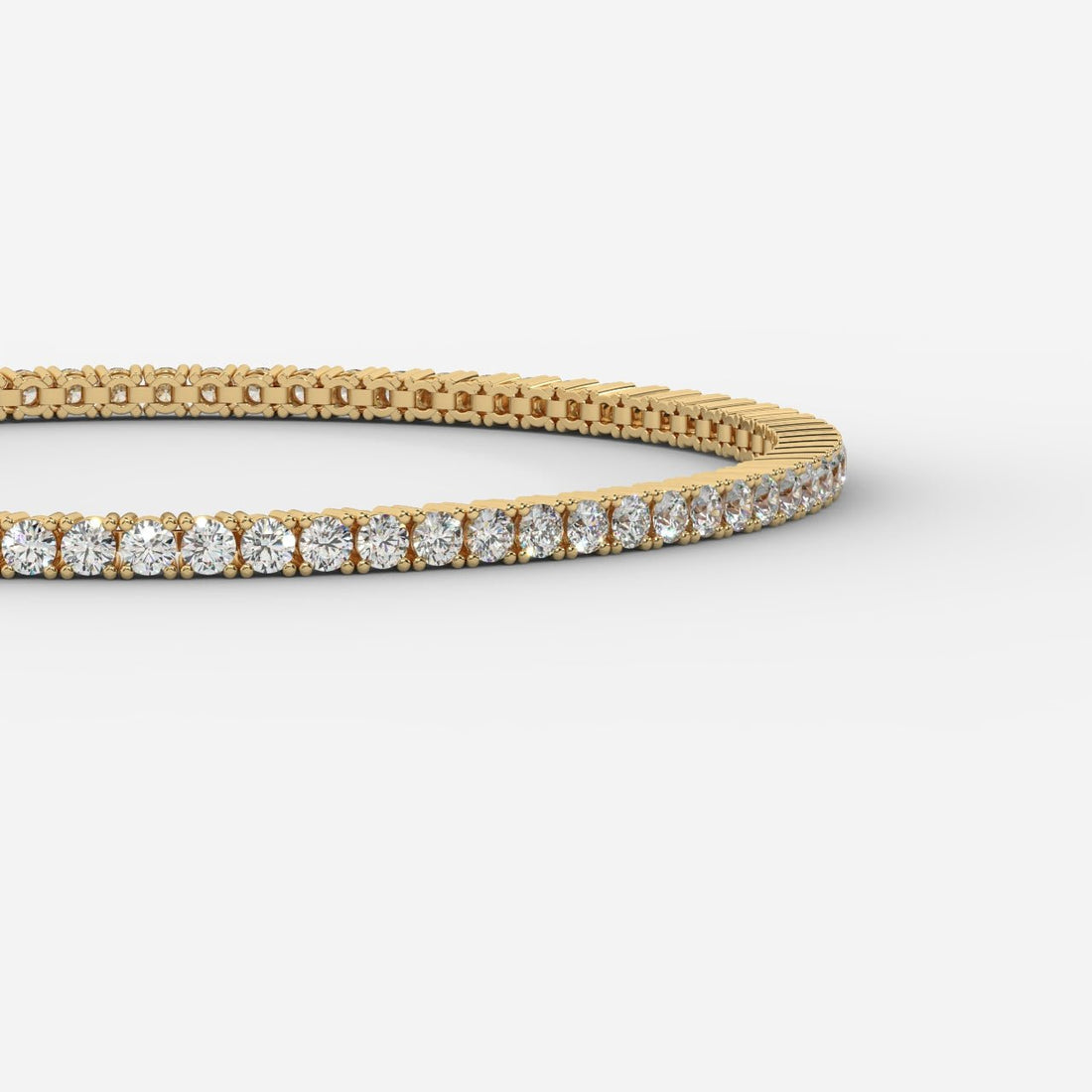 18K Gold Plated Tennis Bracelet with Round Stones – Elegant Sparkling Link Bracelet for Women