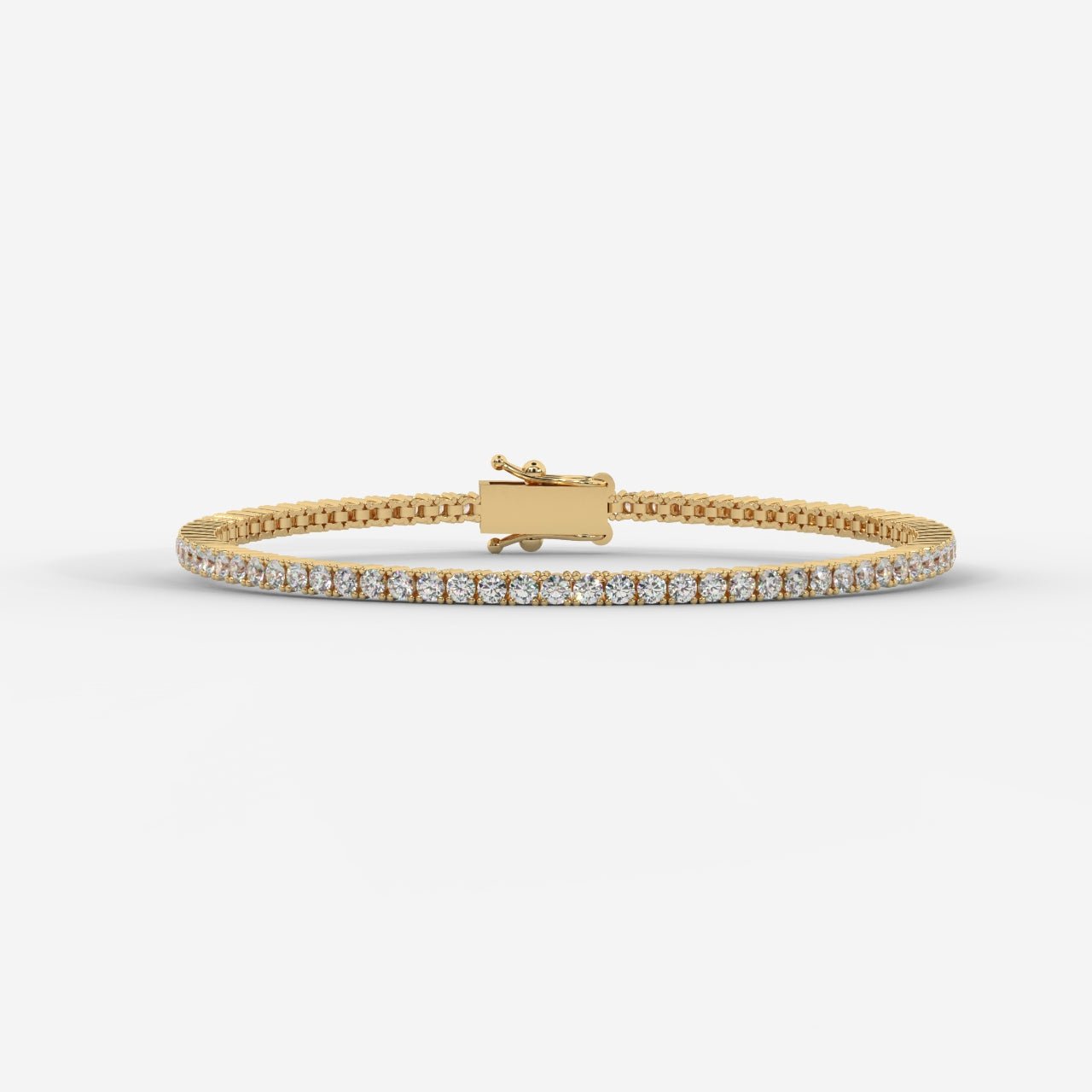 18K Gold Plated Tennis Bracelet with Round Stones – Elegant Sparkling Link Bracelet for Women