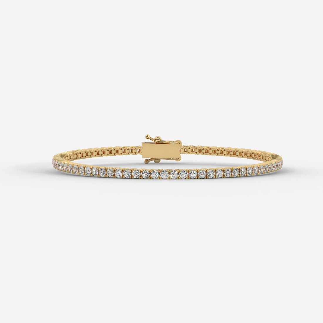 18K Gold Plated Tennis Bracelet with Round Stones – Elegant Sparkling Link Bracelet for Women