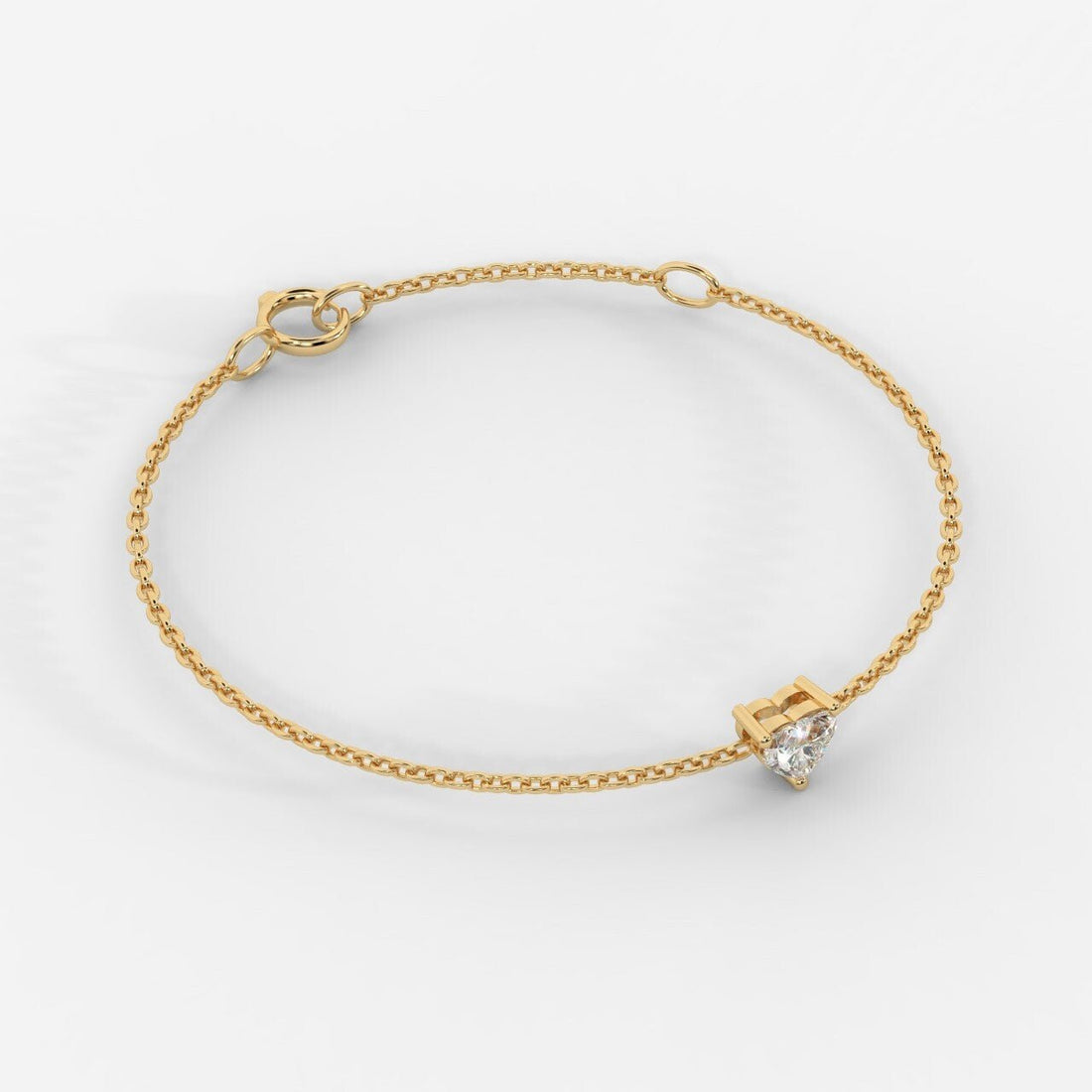 14K Gold Heart Diamond Chain Bracelet – Dainty Romantic Jewelry for Women