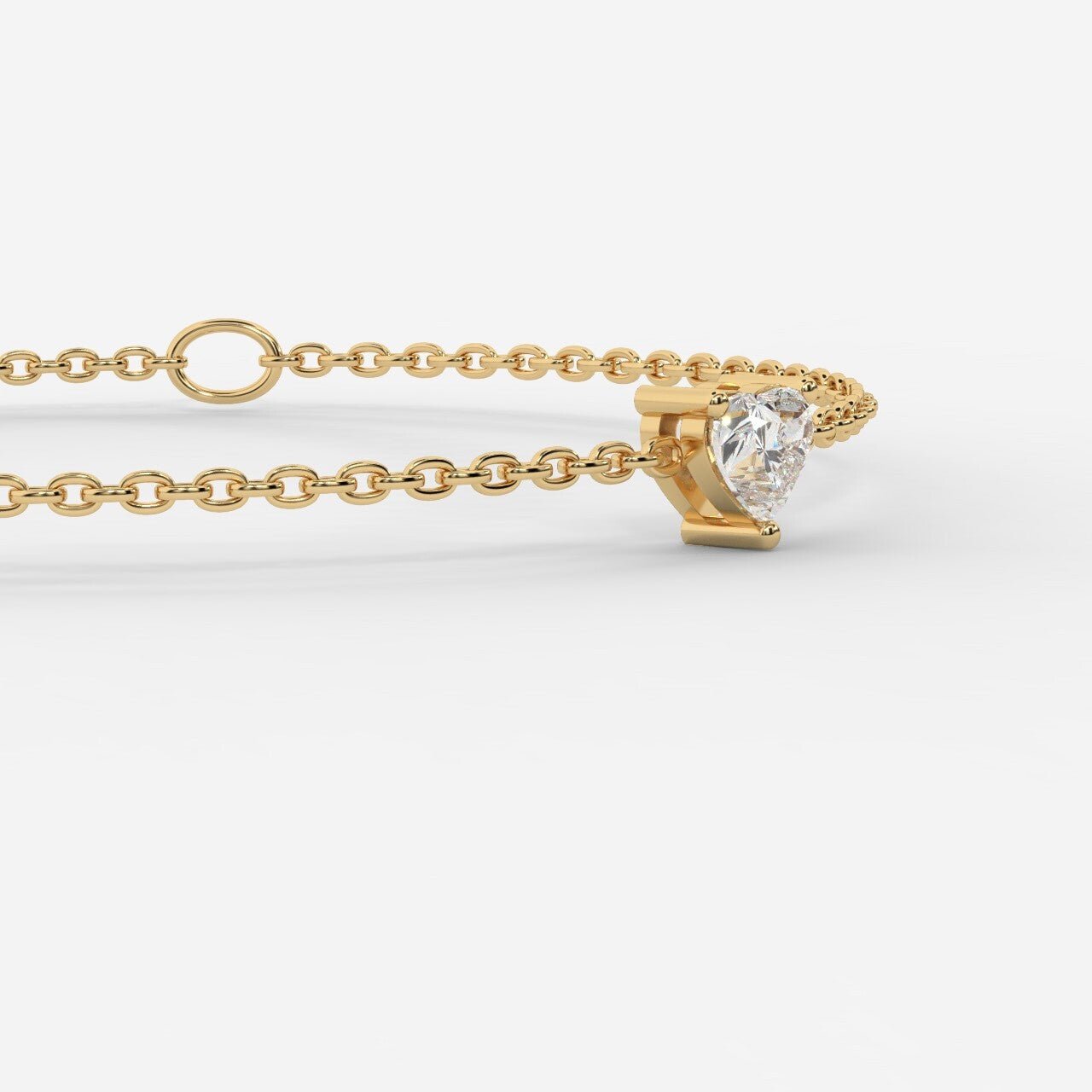 14K Gold Heart Diamond Chain Bracelet – Dainty Romantic Jewelry for Women
