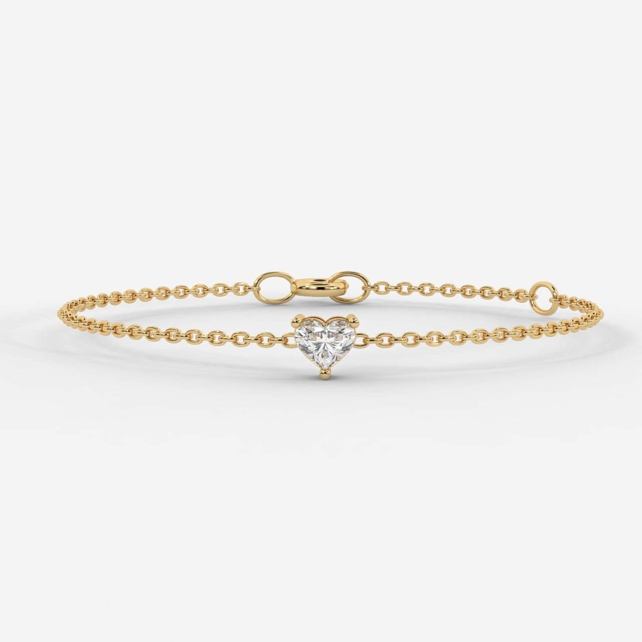 14K Gold Heart Diamond Chain Bracelet – Dainty Romantic Jewelry for Women