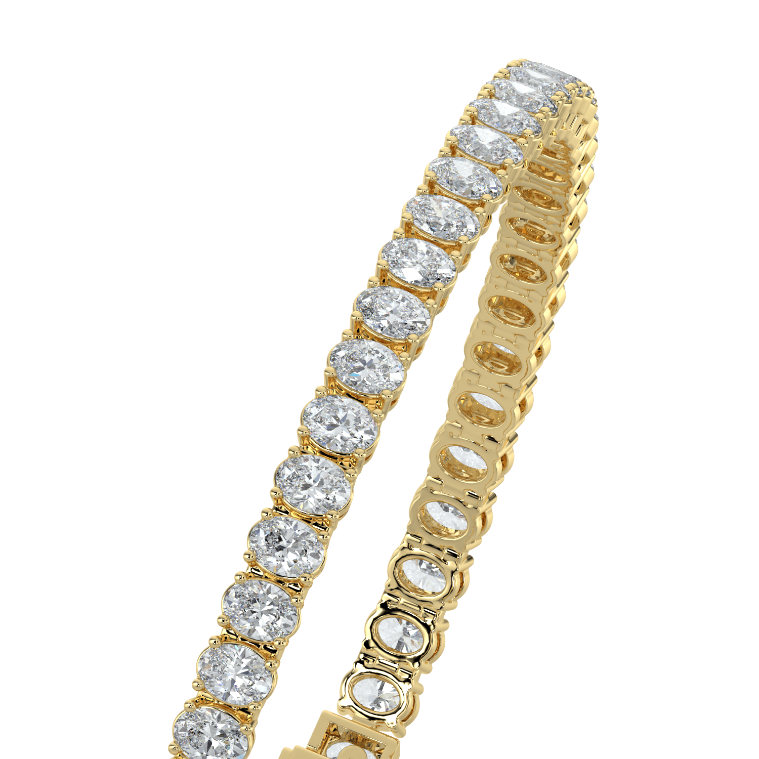 14K Gold Oval Cut Tennis Bracelet – Elegant Diamond Bracelet for Women