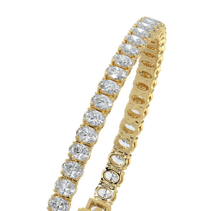 14K Gold Oval Cut Tennis Bracelet – Elegant Diamond Bracelet for Women
