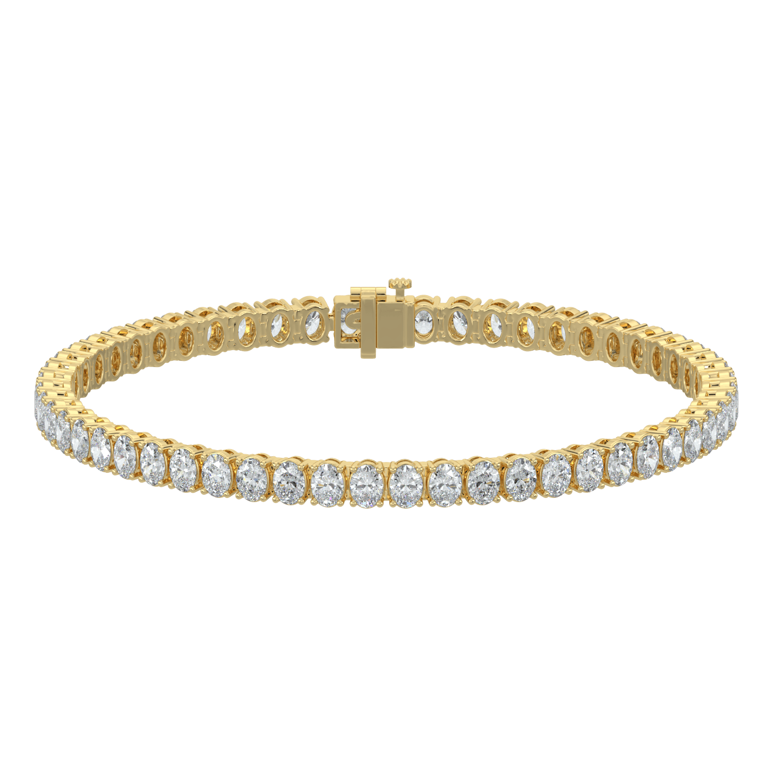 14K Gold Oval Cut Tennis Bracelet – Elegant Diamond Bracelet for Women