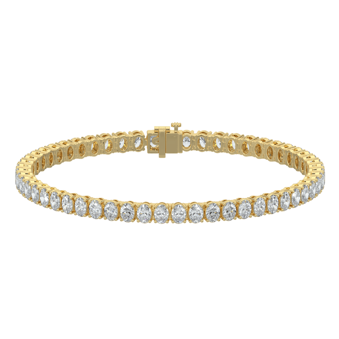 14K Gold Oval Cut Tennis Bracelet – Elegant Diamond Bracelet for Women