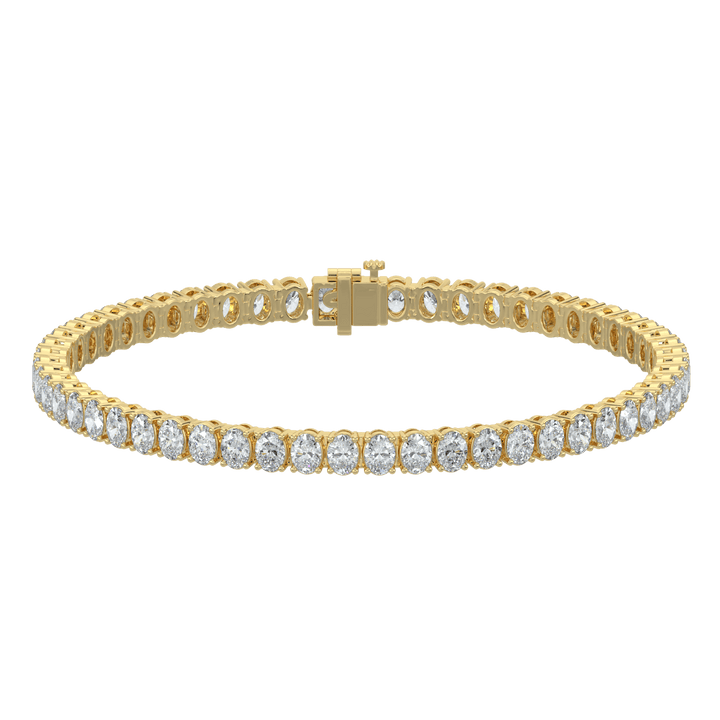14K Gold Oval Cut Tennis Bracelet – Elegant Diamond Bracelet for Women