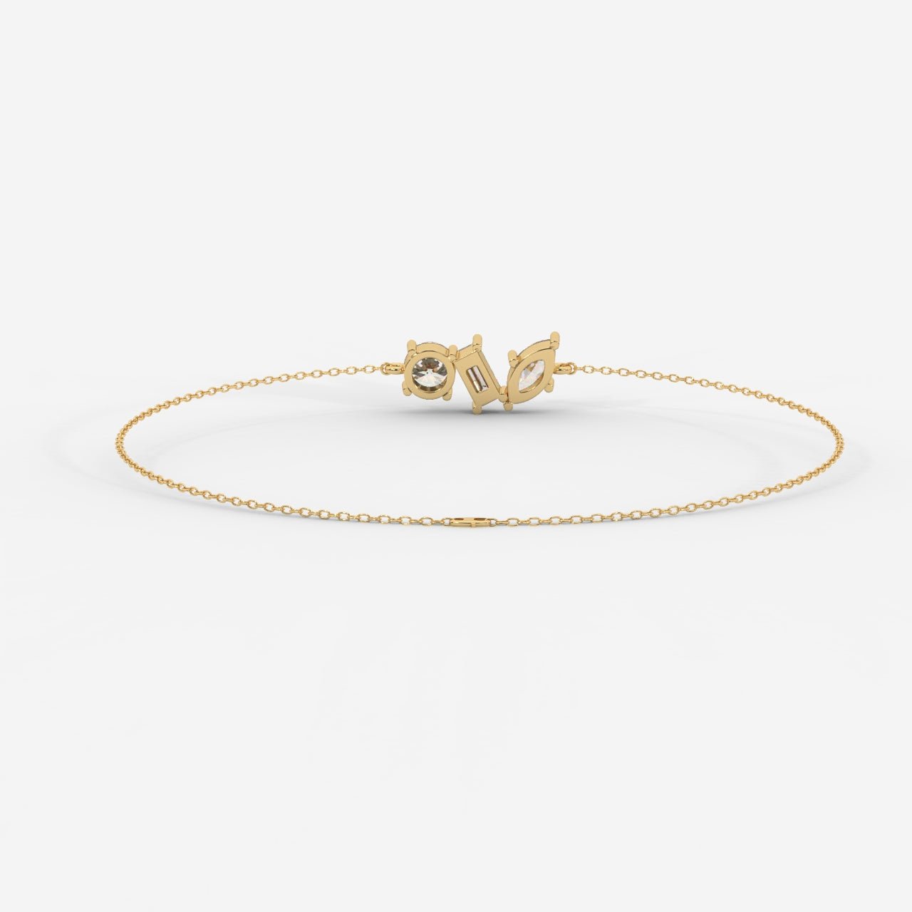 Elegant Gold Tennis Bracelet with Lab-Grown Diamond Cluster – Dainty Luxury Bracelet for Women
