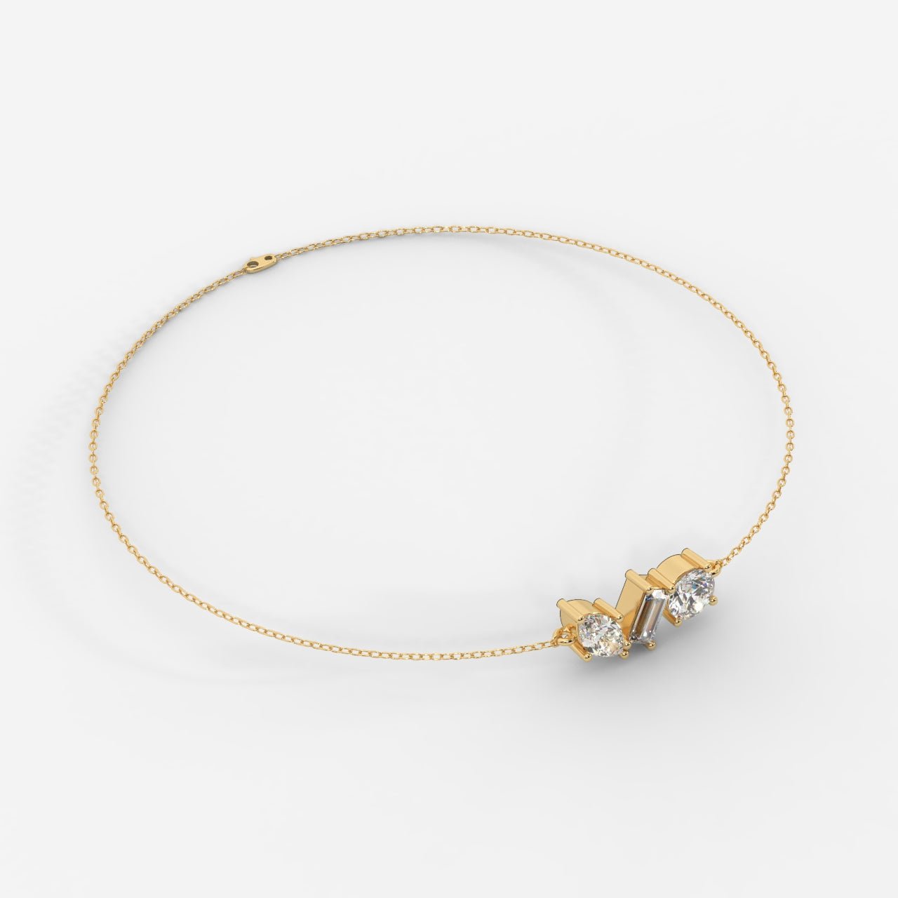 Elegant Gold Tennis Bracelet with Lab-Grown Diamond Cluster – Dainty Luxury Bracelet for Women