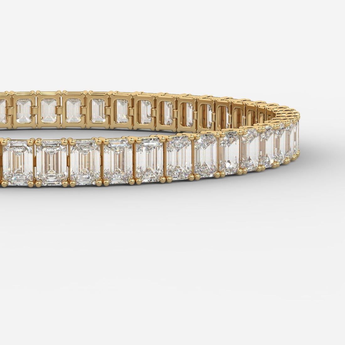 Gold-Tone Baguette Tennis Bracelet for Women – Sparkling Crystal Link Bangle