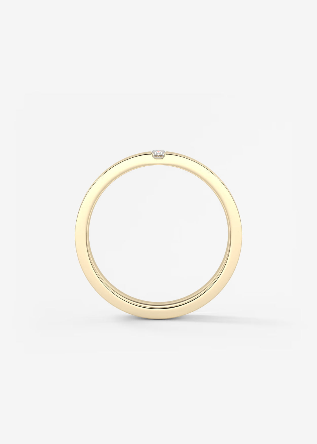 14K Gold Diamond Ring – Minimalist Brushed Finish Baguette Diamond Band