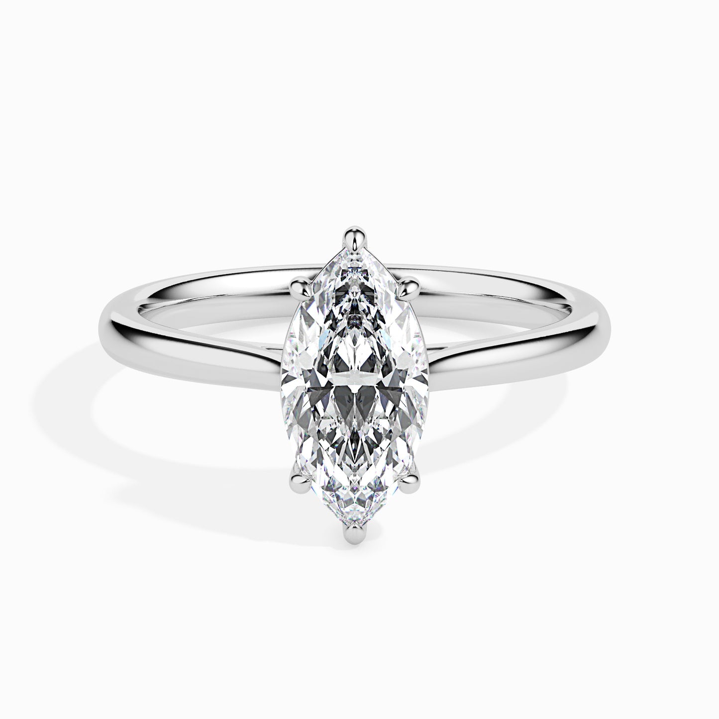 Marquise-Cut Lab-Grown Diamond Solitaire Engagement Ring