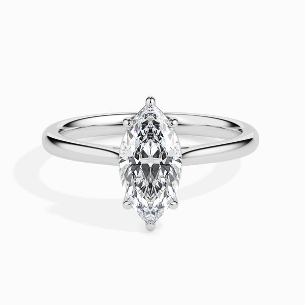 Marquise-Cut Lab-Grown Diamond Solitaire Engagement Ring