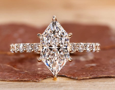 Dutch Marquise Cut Lab Grown Diamond Engagement Ring