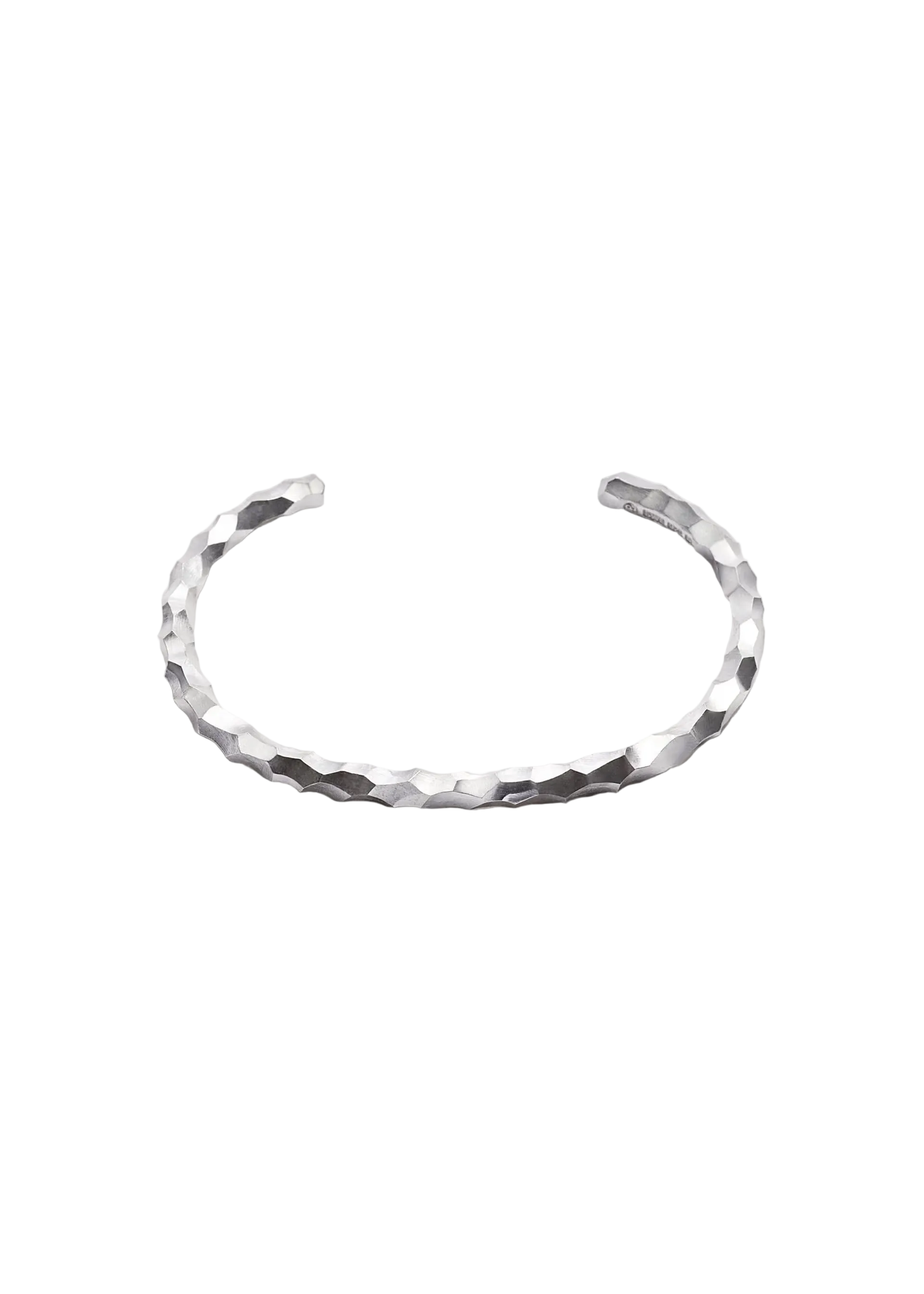 Hammered Silver Cuff Bracelet for Men – Textured Open Bangle Wrist Bracelet