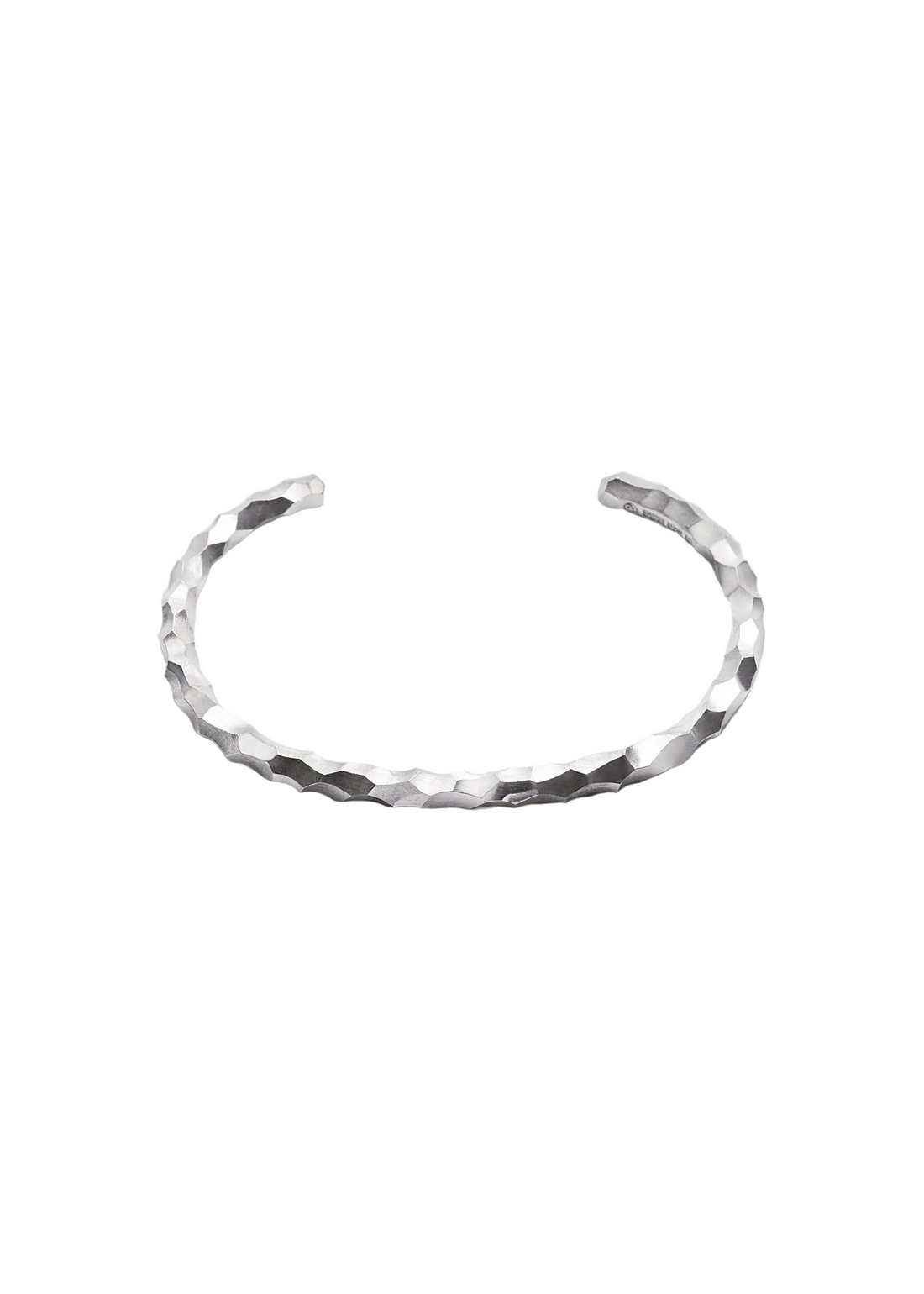 Hammered Silver Cuff Bracelet for Men – Textured Open Bangle Wrist Bracelet