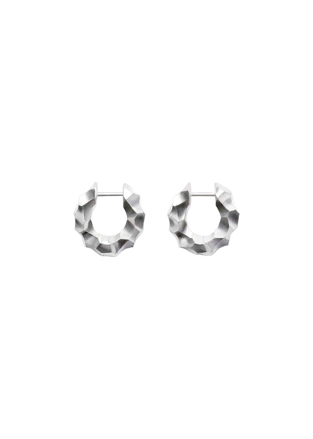 Faceted Gold & Silver Hoop Earrings – Textured Geometric Huggie Earrings for Women