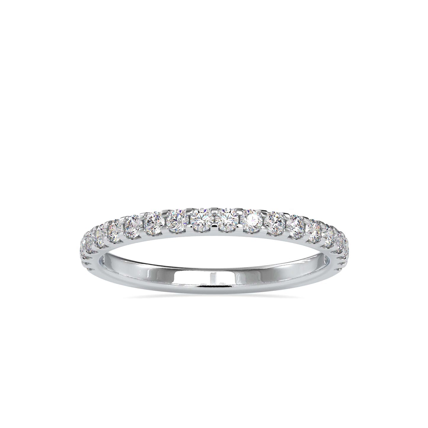 Half Eternity Diamond Ring | Round Brilliant Diamond Wedding Band in Yellow & White Gold